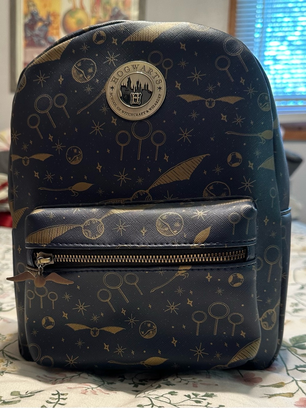 Bioworld Harry Potter Navy and Gold Hogwarts Mini Backpack